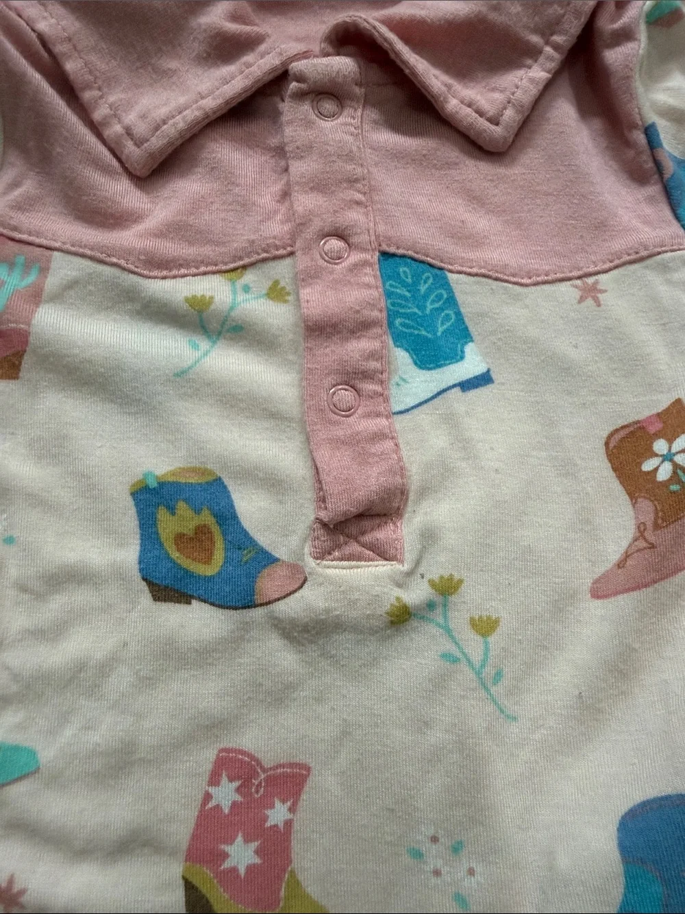 Angel Dear bamboo cowboy boot onesie